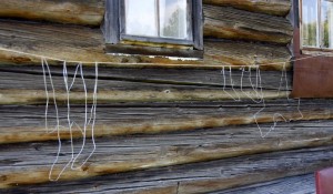 At home, on a clothes line